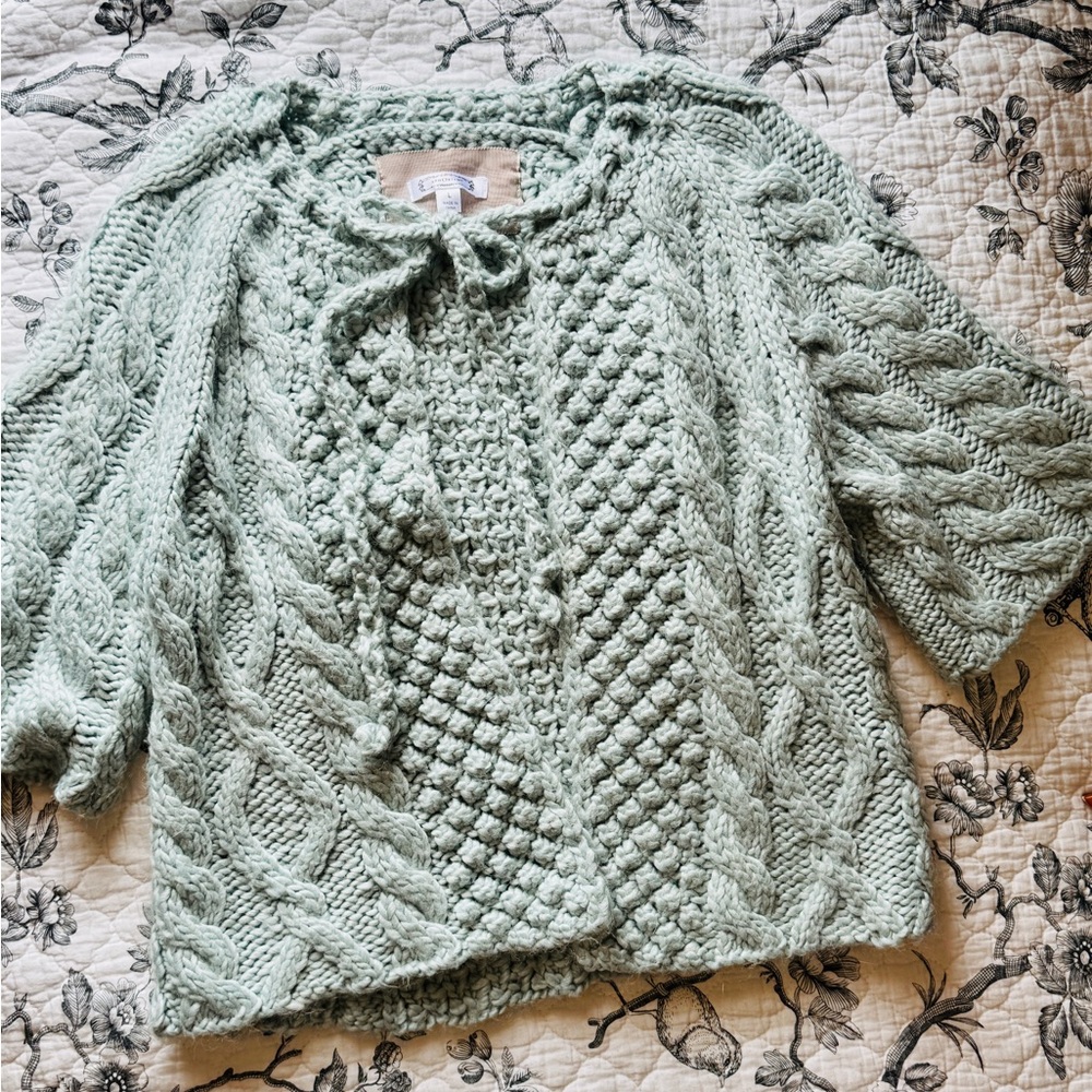 Aphorism Cable Knit Cardigan - Light Blue